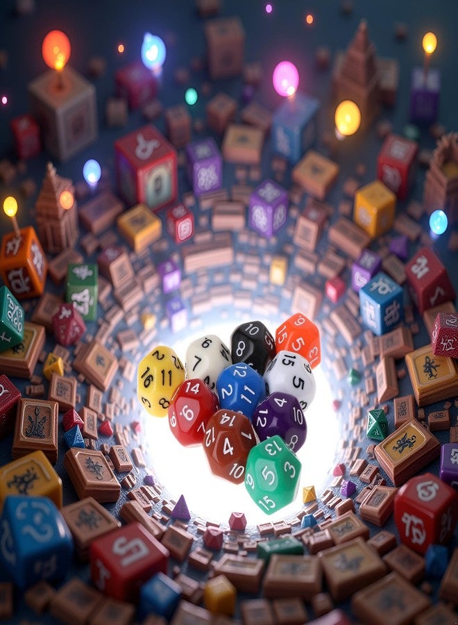 SquarezhenBo 5Pcs Polyhedral Dice for Dungeons and Dragons 16 Sided Dice Set Polyhedral Dice with Other Table Games with Random Multi Colored Assortment Playing Dice and Accessories Role Playing Dice - Image 2
